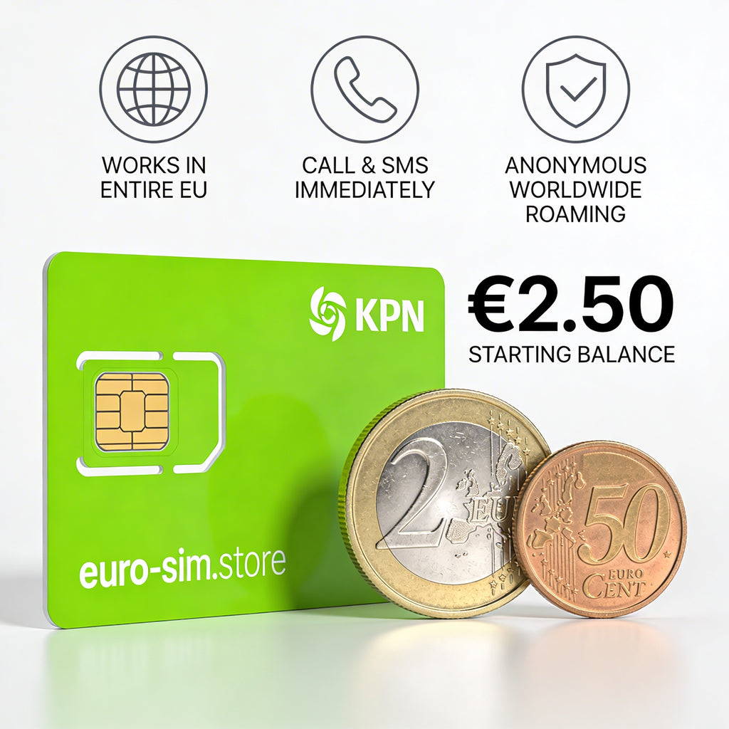 Già registrato: scheda SIM KPN NL attivata con 2,50 € - roaming anonimo nello SEE e in Svizzera